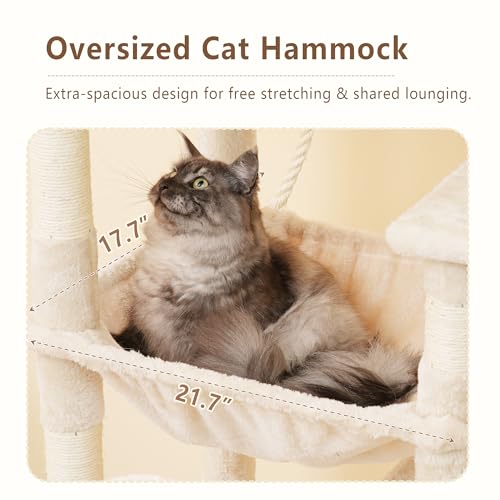 64.2" Heavy Duty Cat Tree for Large Cats with Wide Base HCT027M (64.2 inch / Beige)