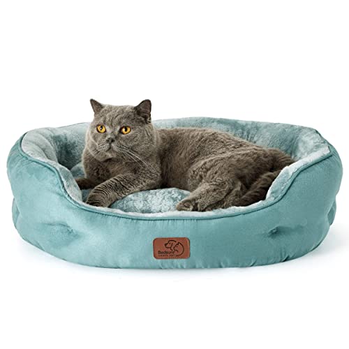 Small Dog Bed Washable (25"L x 21"W x 8"Th / Washed Blue)
