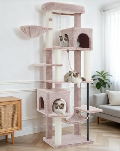 Cat Tree Cat Tower with Sturdy Steel Tube (70.5 inches / Muchroom)