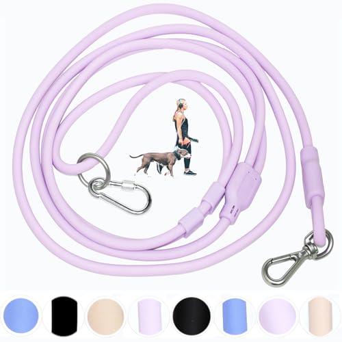 9-in-1 Hands Free Dog Leash Crossbody/Waist Purple Large Dogs (Vine Purple / Large - 9mm Diameter - 20-120lbs)