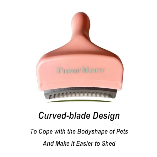 Pet Deshedding Tool with Curve Blade (Small / Pink)