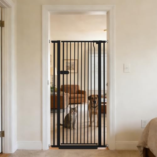 Extra Tall Cat Gate 55.12" High 29.92" (55.12" H-black / 29.92"-34.24" W)