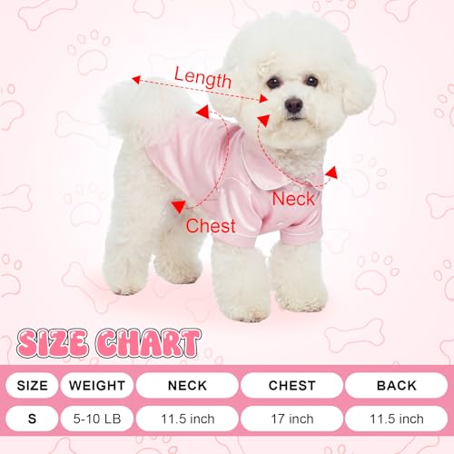 Dog Silk Pajamas Shirt Puppy Satin Pjs for Small Dog (S / Pink)