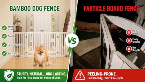 Freestanding Dog Gate Indoor (White / 75”Wx24”H, 4 Panles)
