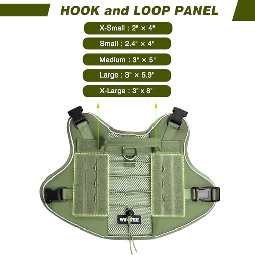 Service Dog in Training Mesh Harness with 10 Removale Pet Patches (Medium / Green)