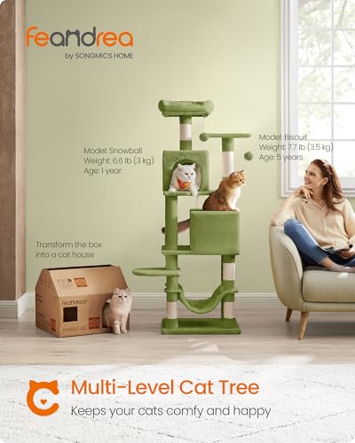 Cat Tree 59.5 (59.5 Inches / Grass Green)
