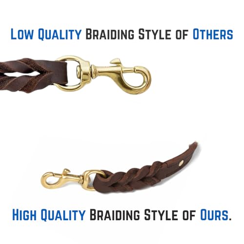 Leather 2 Foot Dog Leash Brown (Brown / 2 FT)