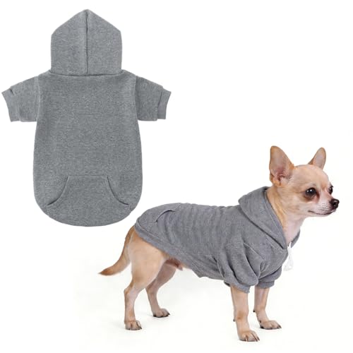 Dog Hoodie for Large Medium Small Dogs (Grey / Small)