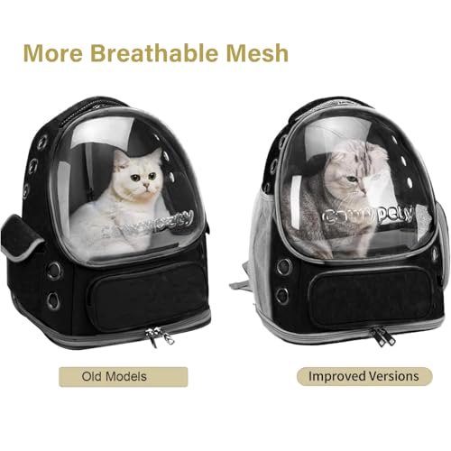Cat Backpack Carrier Large Space Bubble Backpack up to 12lbs Black (Black)