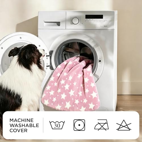 Orthopedic Dog Bed for Large Dogs (M(30"*20"*3.1") / Big&Little Stars Pink-1pc)
