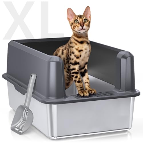 Stainless Steel Cat Litter Box (5 - Dark Gray (Pack of 1))