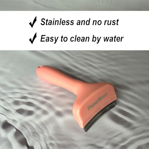 Pet Deshedding Tool with Curve Blade (Small / Pink)