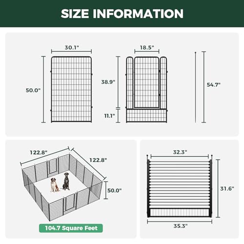 Rollick Dog Playpen with RV Step Grid (Black / 50"H)