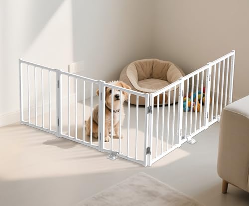 Small Dog Gate Indoor (White / Up to 72" W, 16.5" H)