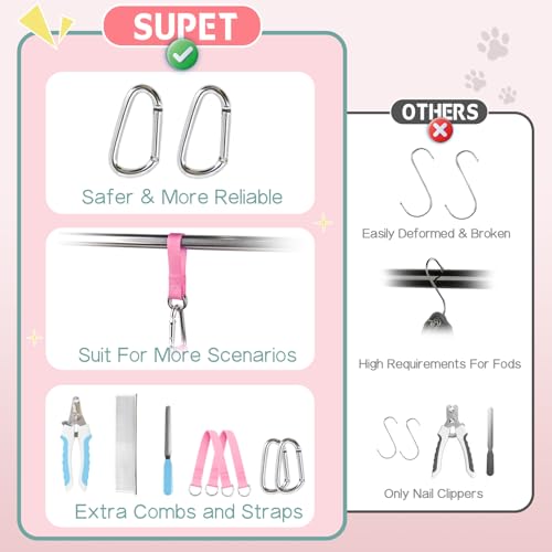 Cat Grooming Hammock (XS（ Legs Spacing：4.9”-10.5" / Max W：8-14LBS） / Strawberry)
