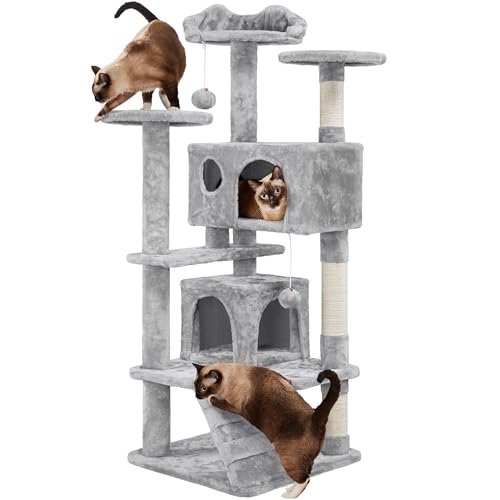 54in Cat Tree Tower (Light Gray / 54in)