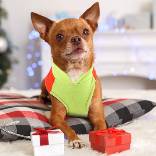 10 Pack Small Dog Sweater Fleece Pet Dog Plaid Clothes Winter (S / Bright)