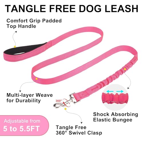 Small Dog Harness and Leash Set (Dark pink / S: Chest 17.5"-22")
