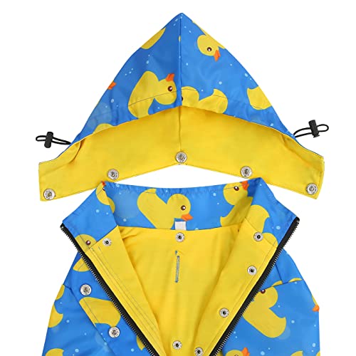 Premium 2 Layer Zip Dog Raincoat Poncho w (XXX-Large / Ducks Blue)
