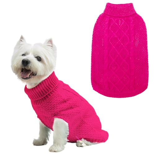 Turtleneck Dog Sweater (Small / Fushcia)