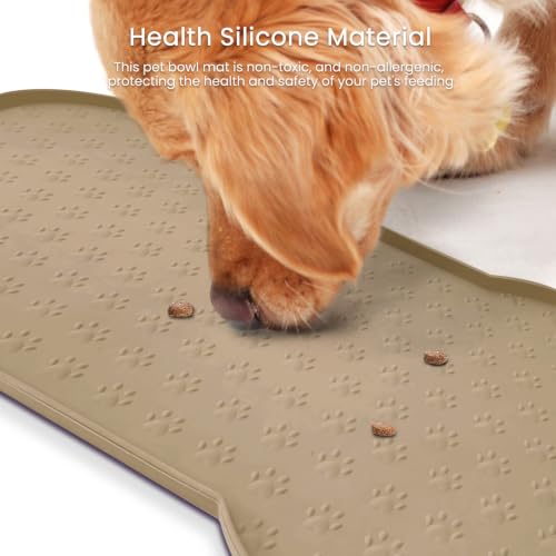 Dog Food Mat Anti (19.4" x 9.8"-2PCS / Khaki)