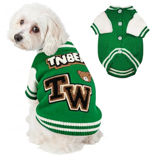 Dog Varsity Sweaters for Dog (Green / Medium(5-9lbs))
