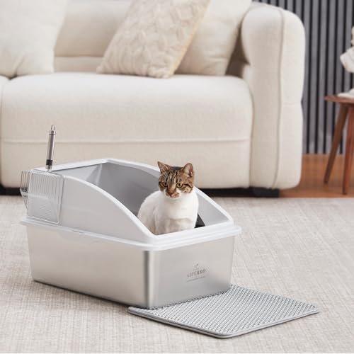 Stainless Steel Litter Box (Silver Grey / XX-Large)