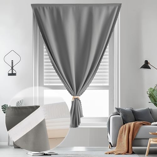 Adhesive Curtains for Window (59"W x 84"L (Pack of 1) / Grey)