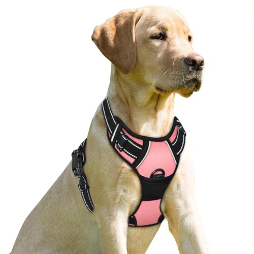 Dog Harness No Pull for Small Sized Dog Front Back Clips (X-Small(Chest:15.5-19.5”) / Light Pink)