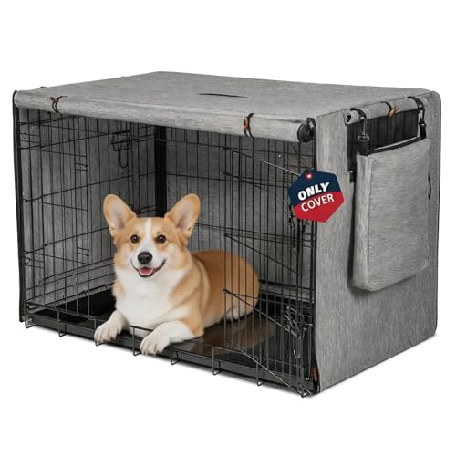 Dog Crate Cover 30 in (Gray / 30.0"L x 19.0"W x 21.0"H)