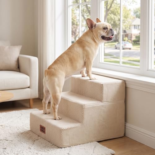 Dog Stairs 13.5" H (Beige / Extra Wide 16.5" x 21" x 13.5")
