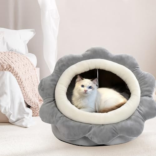 Cat Beds for Indoor Cats (Sunflower Gray / L)
