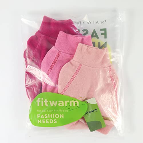 3 Pack Classic Fleece Dog Sweater (Medium / Pink-Rose-Baby Pink)