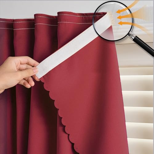 Self Adhesive Curtains (59"W x 71"L (Pack of 1) / Burgundy)