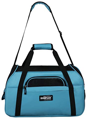 Soft Sided Pet Carrier for Cats & Small Dogs (21.0"L x 12.0"W x 13.0"H / Sky Blue)