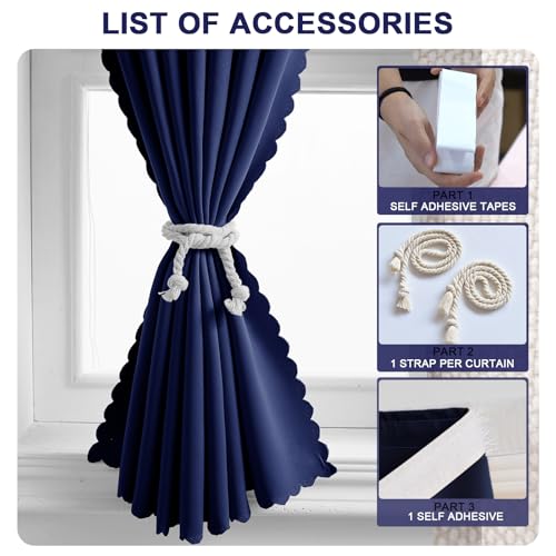 Adhesive Curtain (71"W x 84"L (Pack of 1) / Navy Blue)