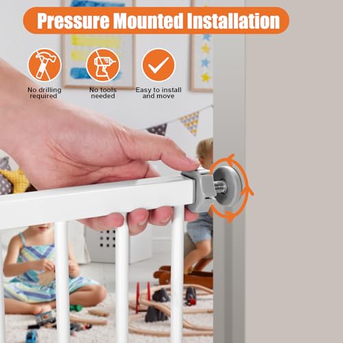 36" Extra Tall Baby Gate for Stairs (White / 29-55"Wide, 36"Tall)