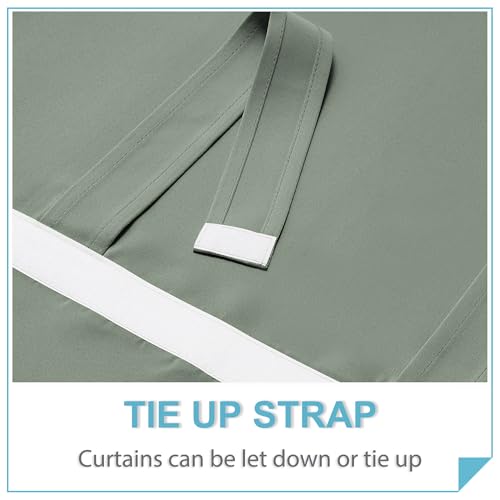Blackout Curtain Privacy Window Drape for Living Room Bedroom Door (Sage Green / 36"W x 69"L (Pack of 1))