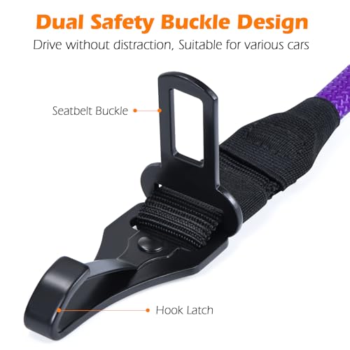 Dog Seat Belt for Car (Purple / 1 Pack)