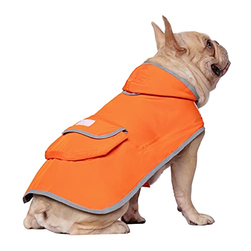 2-in-1 Reversible Dog Raincoat Hooded Poncho Rain Jacket Org Camo S (Small / Camo / Orange)