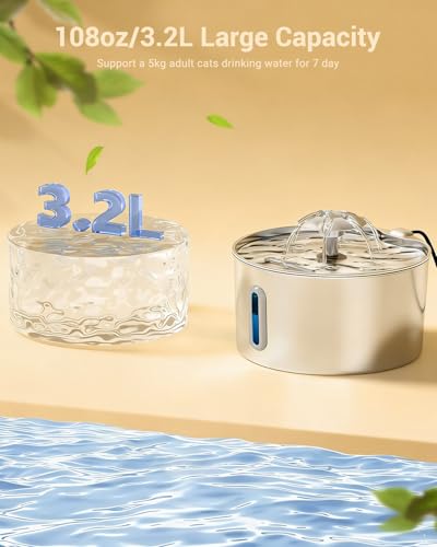 Cat Water Fountain Stainless Steel (3.2L+3 Filters)