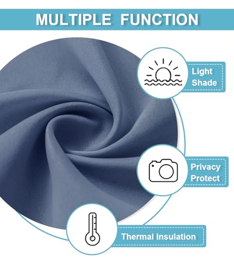 French Door Window Curtain Blackout Blind (Stone Blue / 34"W x 69"L (Pack of 1))