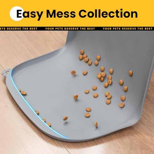 Silicone Dog Food Mat with Side Pocket & Hook Hole (24"L x 16"W / Grey)