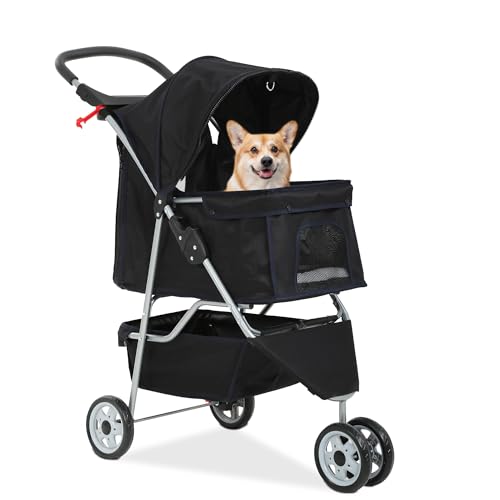 Pet Stroller 3 (Dark Black / 3 Wheels)
