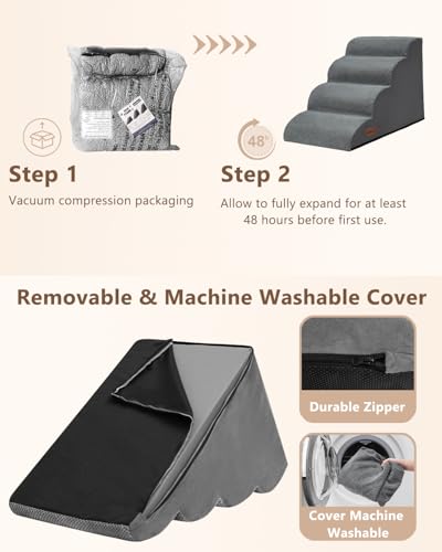 Dog Steps for Bed or Couch (Grey)
