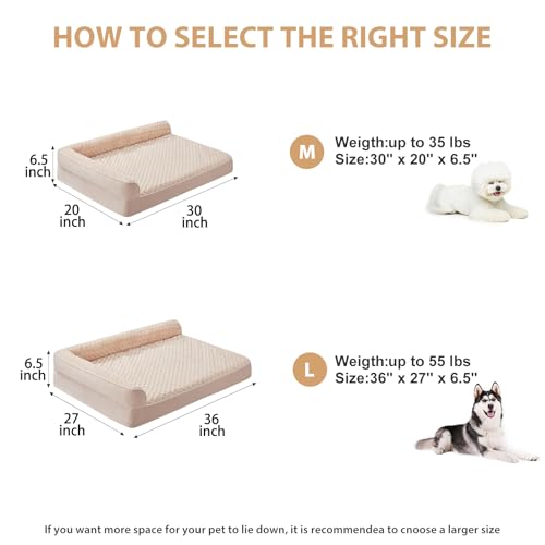 Orthopedic Washable Dog Bed (Beige / 30.0"l x 20.0"w x 6.5"th)