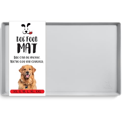 Dog Food Mat Waterproof Dog Bowl Mat for Food and Water (28"L x 18"W / Mist)