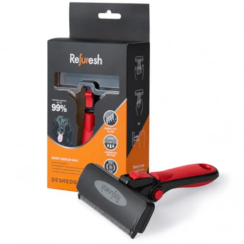 Deshedding Dog Brush for Short (red / Large)