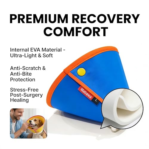Soft Dog Cone Collar for Dogs & Cats (Blue / XS)