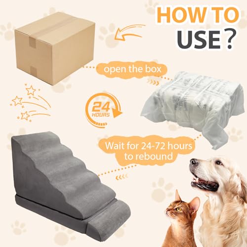 Dog Stairs for High Beds (grey)